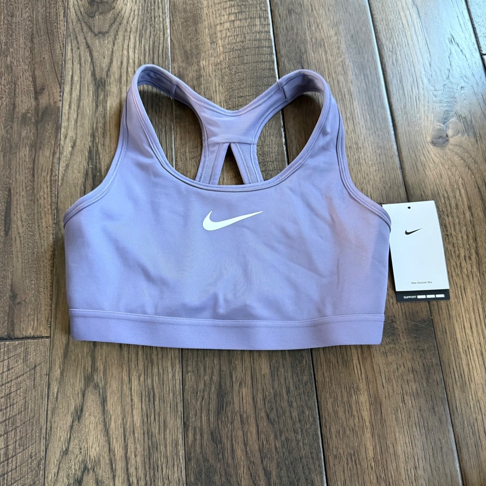 Nike NWT Swoosh Dri Fit Sports Bra Lavender Purple XS‎ TP ECH EP Women